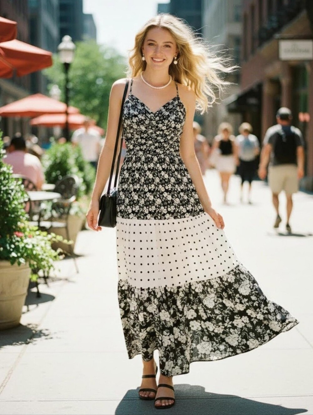 Multi-Pattern Summer Dress - Picture 3 of 6